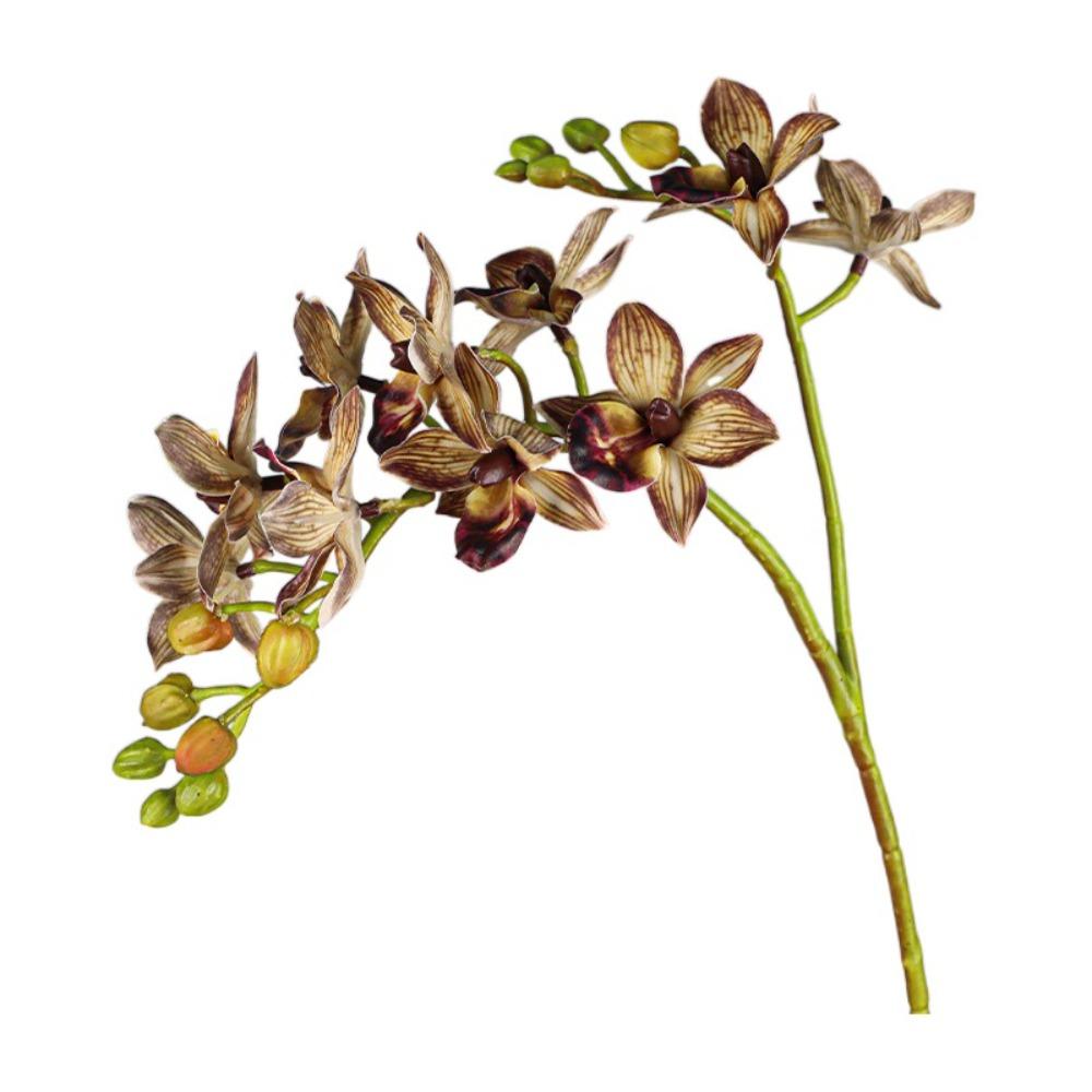 2 Fork Artificial Phalaenopsis Branches Real Touch Handmade Artificial Butterfly Orchid Flower Realistic Fake Flowers