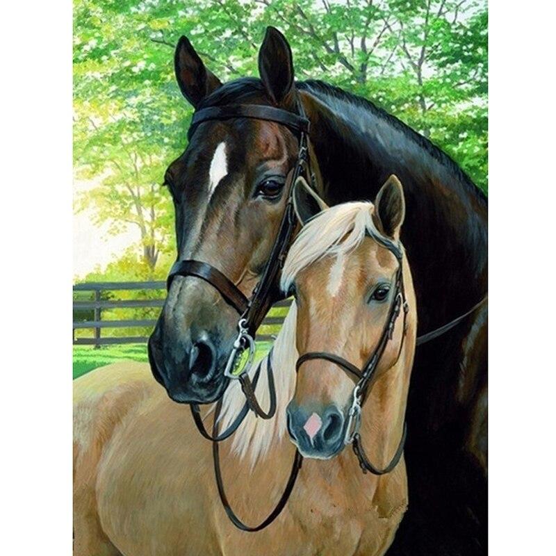 DIY Лошадь 5D алмазная живопись полная круглая дрель смола животное Алмазная вышивка наборы крестиков домашний декор настенный художественный подарок