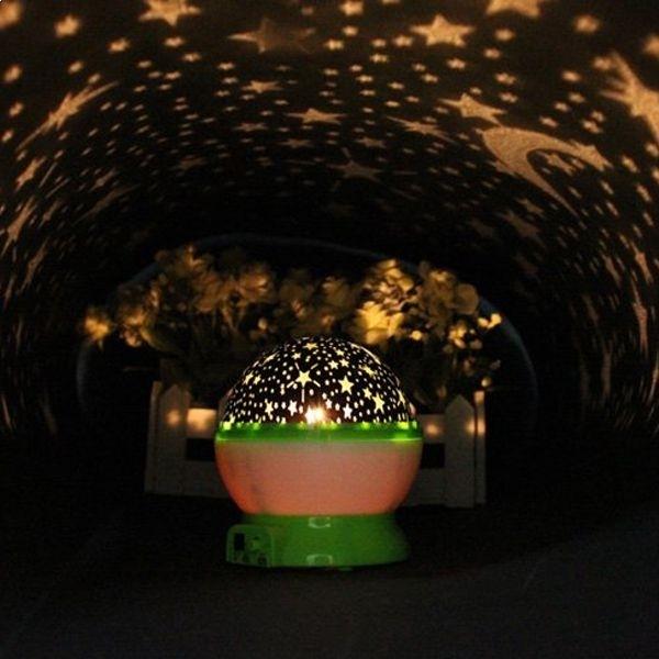 Ночник с проекцией звездного неба, розовая USB-лампа