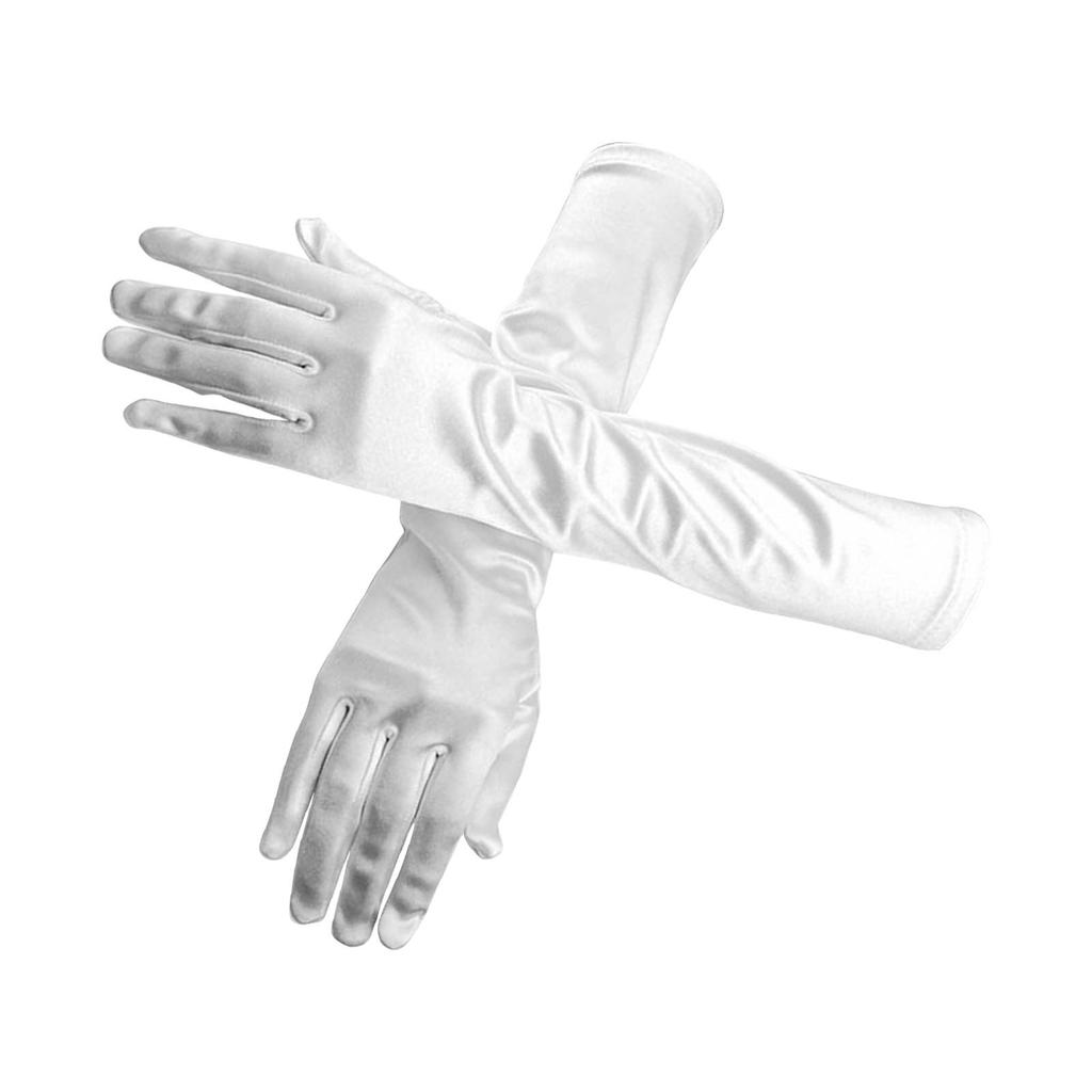 Bridal Satin Finger Gloves Long Elegant Fashionable Women Wedding Gloves for Party Performance