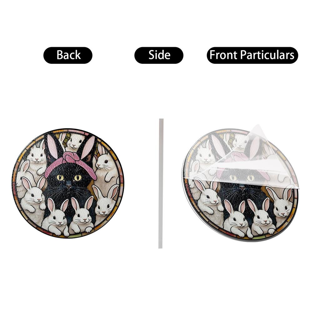 Bunny And Cat Suncatcher Ornament Acrylic Window Decoration. Creative Lighting Craft Pendant Home Decoration Hanging