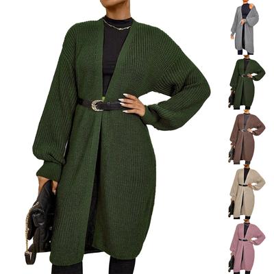 Женская мода и зима повседневный универсальный кардиган с лацканами длинный свитер куртка