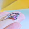 Pink Love Zir*****Pen Ring Women'S Light Luxury Sweetheart Planet Beautiful Girl Amethyst Women'S Ring
