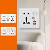 White Universal Wall Power Socket Supply Multifunctional 5-Pin Socket Electrical Switch With 2.1A 10W Dual Usb Type-C Charging