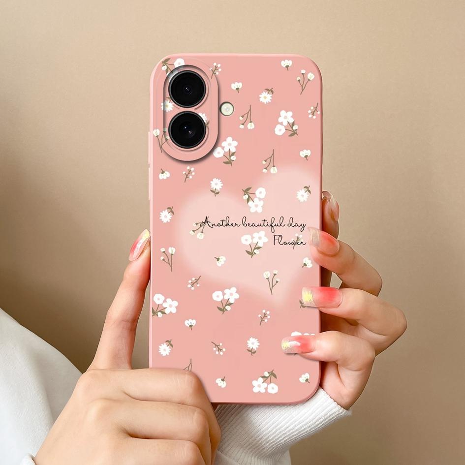 Для Apple iPhone 16 Plus 16pro 16promax новый чехол симпатичный цветочный узор облаков мягкий тонкий жидкий силикон высокое качество ударопрочный чехол для iPhone чехол Capas