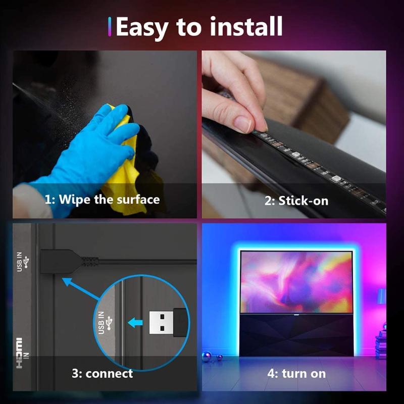 10M Светодиодная лента Rgb Светодиодная лента USB Bluetooth 5V 5050SMD Гибкая светодиодная лента для спальни Подсветка экрана дисплея Атмосфера неоновый свет