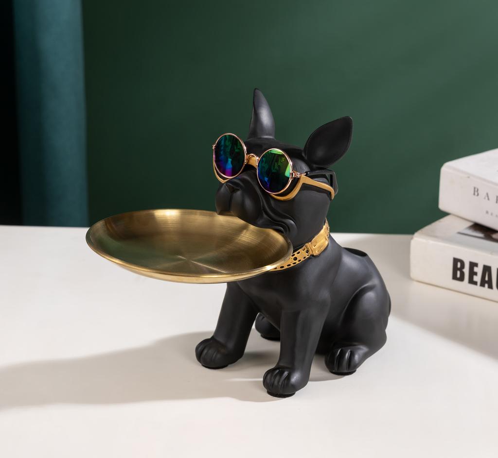 1 шт. Статуэтка собаки из смолы, украшение для гостиной, скульптура собаки, украшение для подноса, украшение для семейного французского бульдога, украшение для внутреннего офисного стола