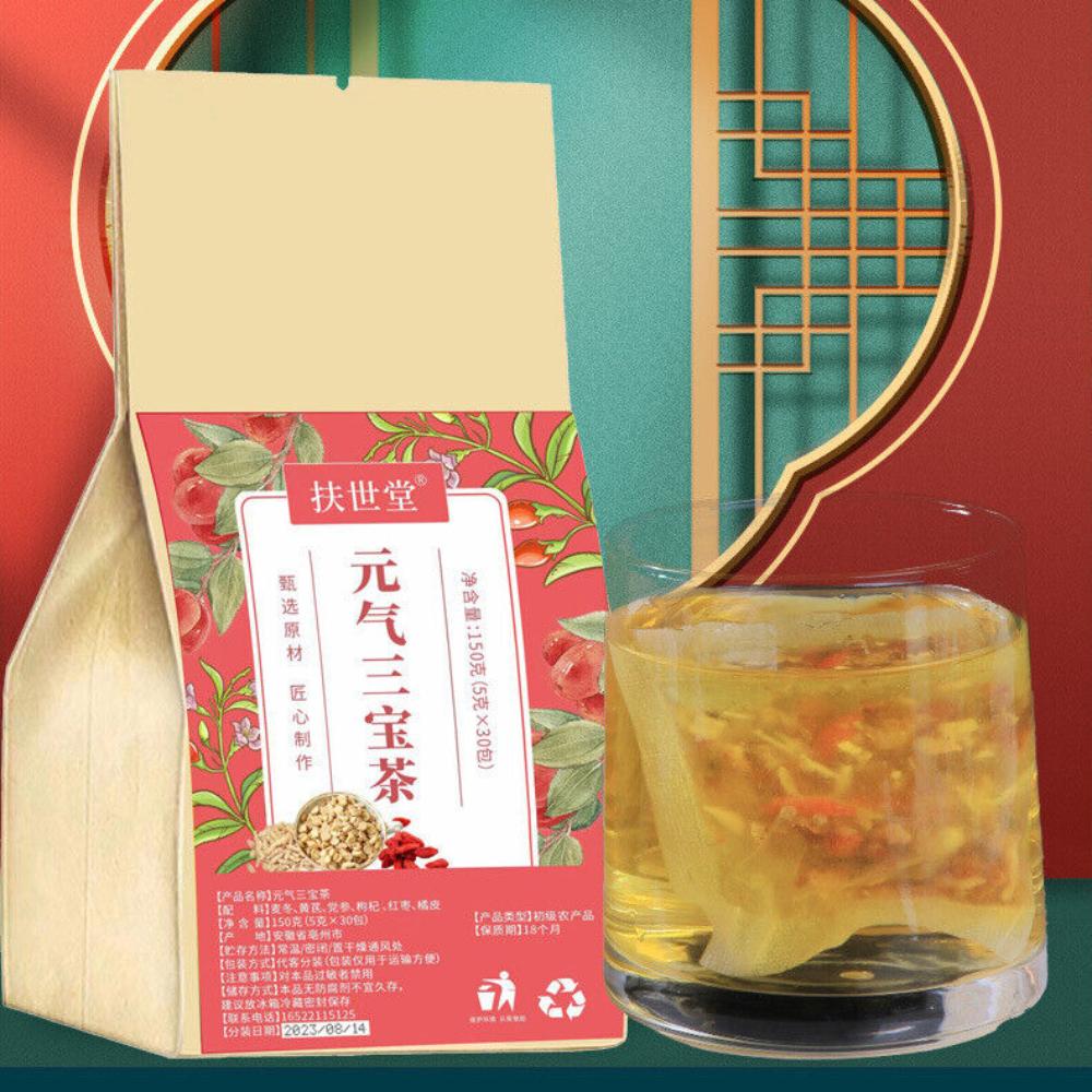 Чай Yuanqi Sanbao Astragalus Ophiopogon Codonopsis Wolfberry Combination Tea Packed