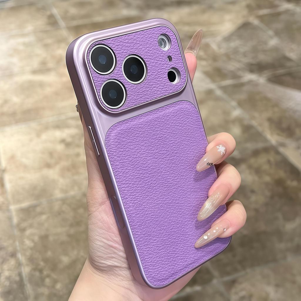 Высококачественный чехол для телефона с текстурой личи для iPhone 15/16/17 Pro Max (Осенне-зимний выпуск)