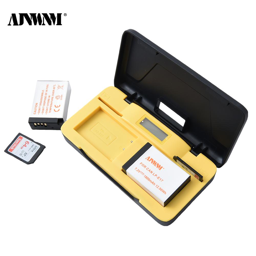 Аккумулятор для камеры LP-E17 AJNWNM 1800 мАч LP E17 с USB-кабелем для зарядного устройства Canon EOS RP 200 250D M3 M5 M6 750D 760D T6i T6s 800D 8000D 77D Kiss X8i