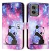 Милый животный чехол-книжка из кожи с пандой для Motorola Moto G86 Power G86 G56 G06 G85 G75 G55 G45 G35 G15 Power G15 G05 E40 E30
