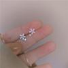 925 Sterling Silver Korean Crystal Flower Plating 14k Gold Stud Earrings Women Small Fresh Wild Daily Jewelry Accessories