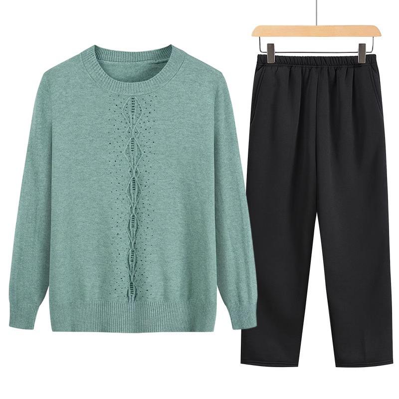 Женский осенне-зимний топ с полувысоким воротником: Новый эластичный свитер однотонной расцветки для людей среднего и пожилого возраста