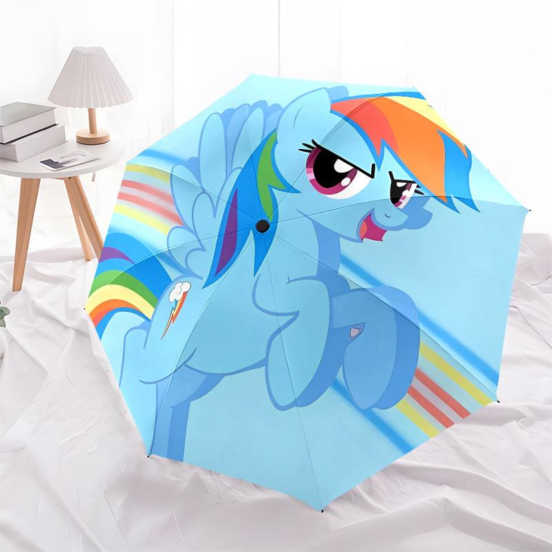 Радуга Дэш, My Little Pony - Автоматическое Открытие и Закрытие, Портативный Зонт с 8 Ребрами, Подходит для Мужчин и Женщин в Любое Время Года -