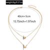 Metal butterfly love necklace, simple niche high-end double-layer stacked collarbone chain accessories