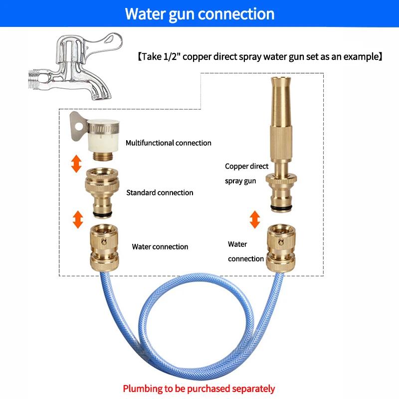 Thread Tap Quick Connector Brass 1/2" 3/4“ 1" Male Female Copper Hose Coupling Adapter Garden Tubing Repair Watering Gun System