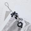 Bow-Love Keychain Crystal Y2k Beaded Phone Lanyard Strap Guitar Charm Cross-Pendant Phone Chain Anti-Lost for Women Girl