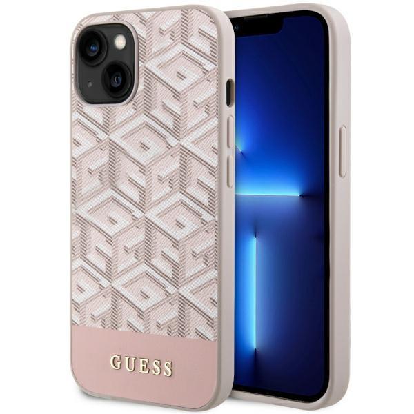 Etui do iPhone 14 Plus Guess GCube Stripes MagSafe Różowe