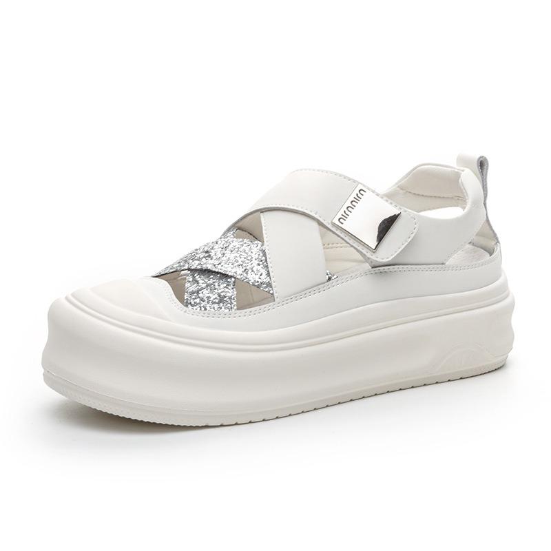 Белые туфли кексы с толстой подошвой, повседневные кроссовки