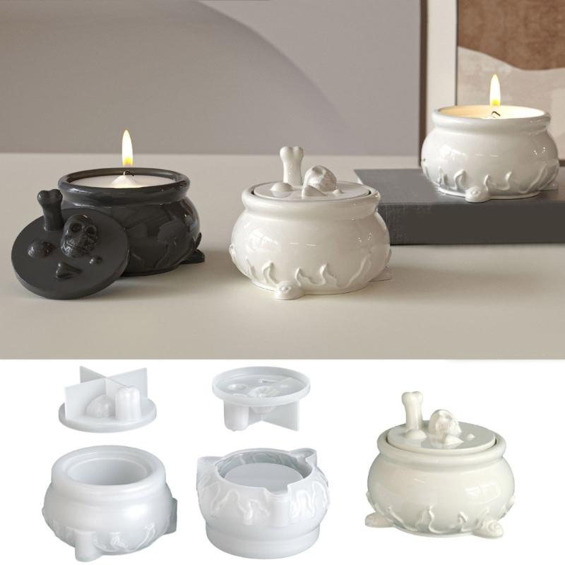 Силиконовые формы в виде черепа Инструмент для Хэллоуина Контейнер для хранения конфет Формы с гладкими поверхностями Силиконовая текстура