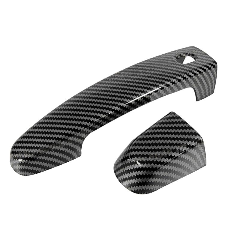 1 Set Door Handle Cover Trim 2 Holes Black Carbon Fiber Style Plastic Fit for Chevrolet Malibu Sedan 2016-2020 2021 2022 2023