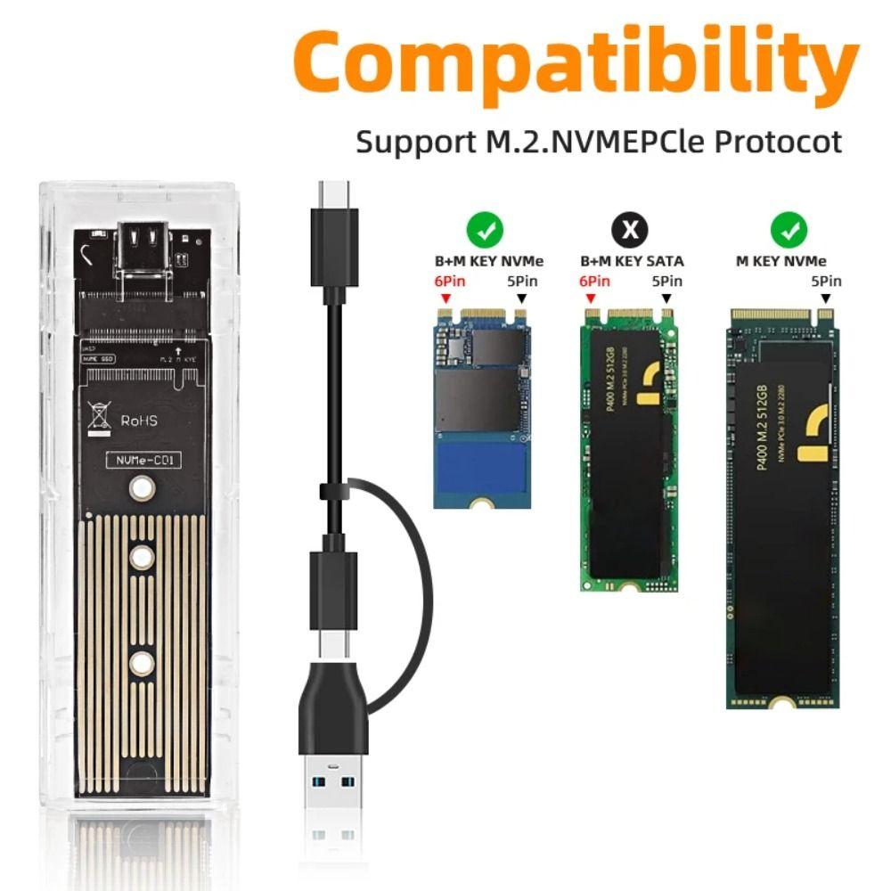 Чехол для жесткого диска NGFF M2, прозрачный чехол для SSD, коробка для SSD M.2, изображение