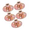 5 Pcs T Nut Flange 3 Hole Galvanized Iron Furniture Fixing Tee Round Base NutM8