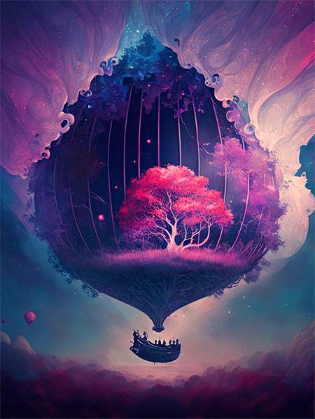 Diy Diamond Painting Mosaic Hot Air Balloon Fantasy Full Square Round Embroidery Mosaic Starry Night Landscape Wall Decor