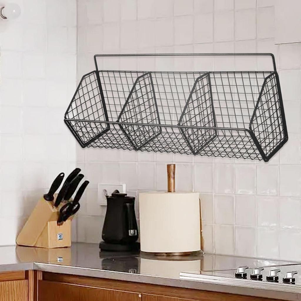 Металлическая проволочная корзина для фруктов, настенная, многофункциональная, железные сетчатые корзины для хранения, подвесная