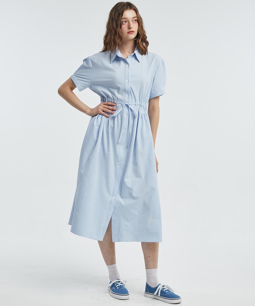 Manavis Seven Pure Shirt Dress [Blue]