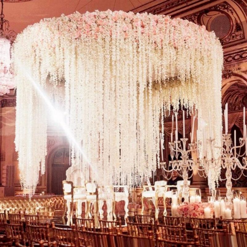 10 шт./упак. 90 см искусственные вишни в цвету лозы шелковые цветы сакуры для вечерние свадебные украшения потолка поддельные гирлянды