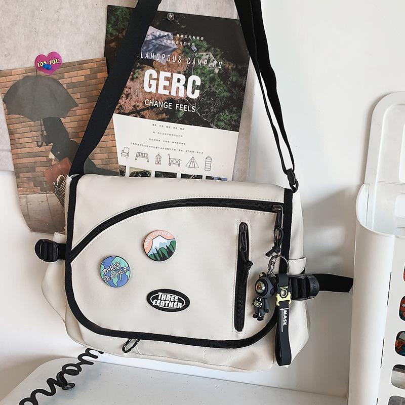 Canvas Bag Women's Large Capacity Postman Bag Women's Male Student One Shoulder Crossbody Bag