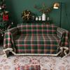 Christmas Couch Cover Plaid Sofa Covers for Cushion Dog Couch Covers with Tassel Farmhouse Couch Protector for Christmas Decorations Sofa Throw Cover