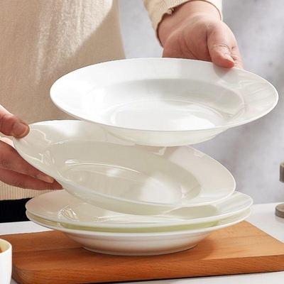 Глубокая суповая тарелка из костяного фарфора премиум-класса — без свинца, пригодна для использования в микроволновой печи, дизайн в виде соломенной шляпы белого цвета