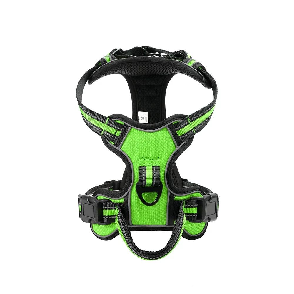 Регулируемый жилет из нейлона для собак, светоотражающий, мягкий, дышащий, не тянет, поводок для собак, поводок для маленьких и больших собак