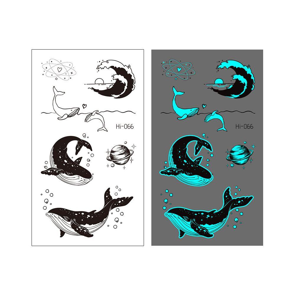 Star Feather Men Women Tattoo Sticker Blue Luminous Fake Tattoo Temporary Tattoos Body Art