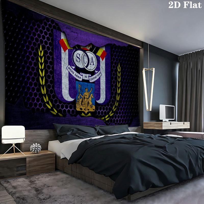 Royal Sporting Club Anderlecht Wall tapestry, aesthetic printed fabric blanket, suitable for bedroom, living room, and home decor.