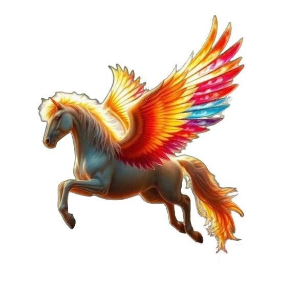 Horse Ornament Acrylic 2D Flat Realistic Flying Horse Christmas Tree Pendant with Sparkling Rhinestone Home Decor