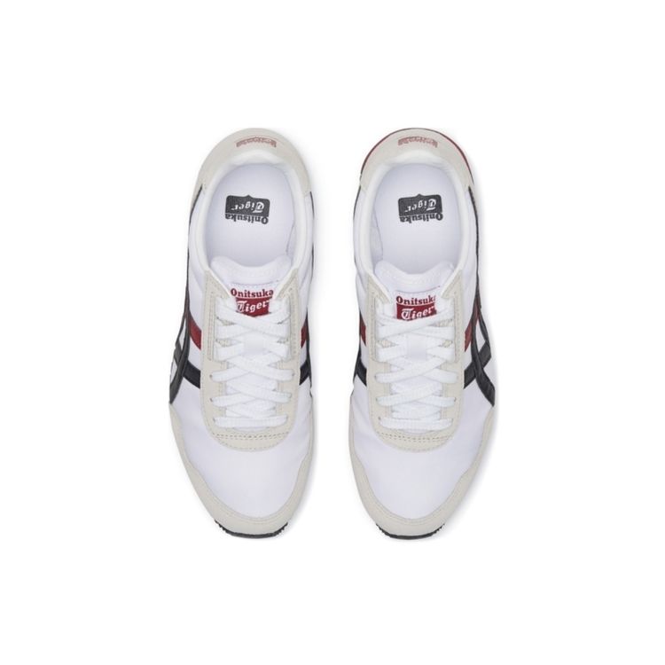 ONITSUKA TIGER Dualio Fabric Sports Retro Shock Absorbing Non-Slip Durable Low-Top Casual Shoes Unisex Sneakers White Red D6K3N-100