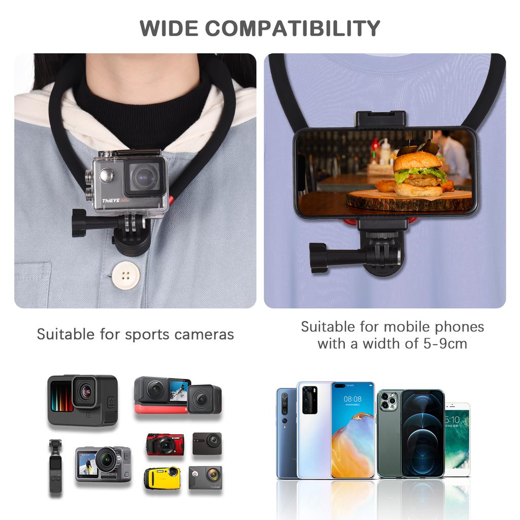Нагрудный держатель для спортивной камеры, крепление на шею для смартфона, нагрудный держатель с адаптером для крепления экшн-камеры