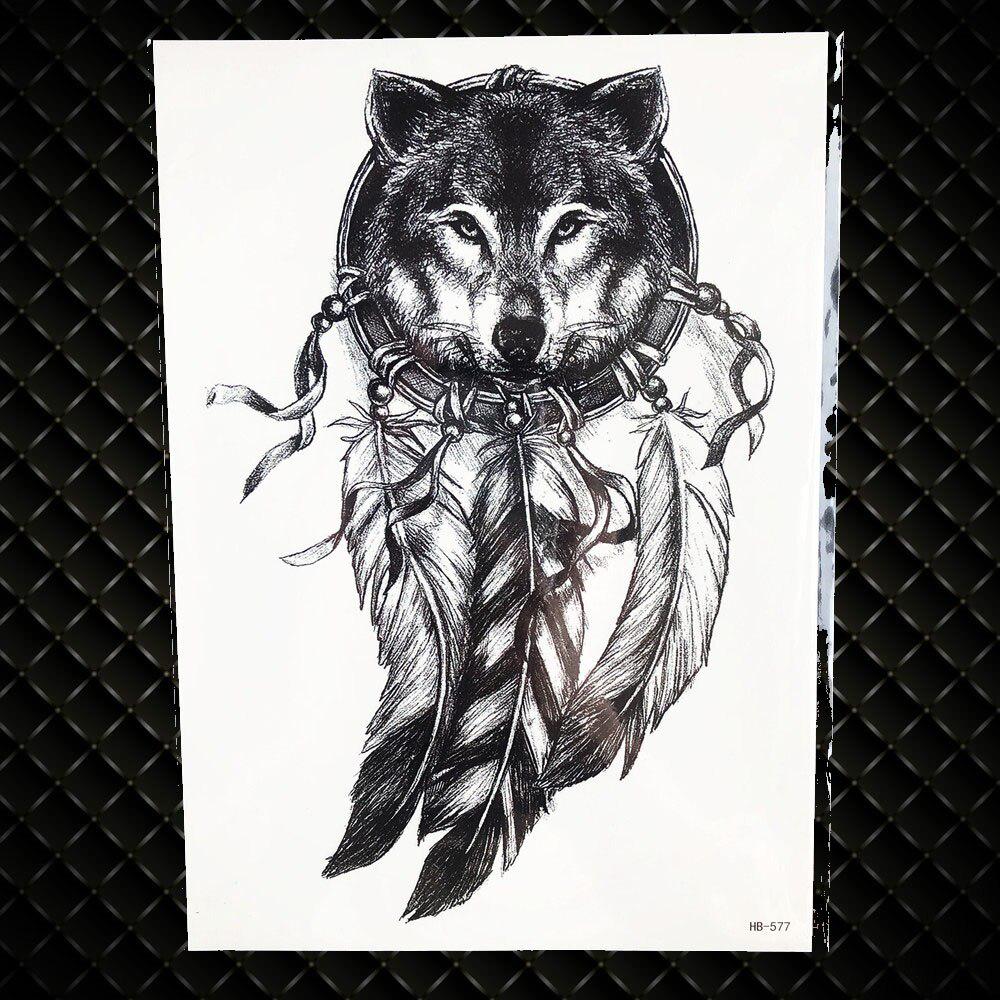 1PC Black Angel Wings Temporary Tattoos For Women Art Fake Tattoo Paper God Death Skull Totem Tatoos