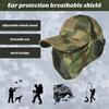 Airsoft Face Guard with Hat Lightweight Breathable Ear Protection Tactical Face Shield Camping Cap Cosplay Prop