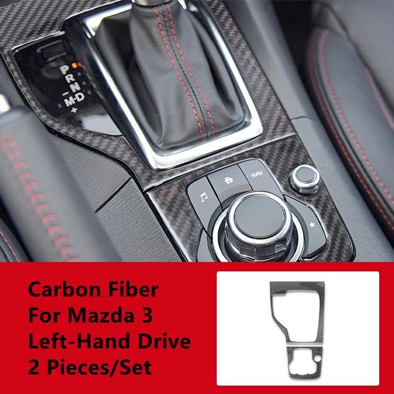 Углеродное волокно автомобильная дверь, панель переключения передач, центральное управление, декоративная крышка, наклейки для салона автомобиля Mazda 3 Axela