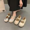 French Flat-bottomed Silver Mary Jane Shoes Women's Summer New Beautiful Pearl with Skirt Evening Fairy Style Single Shoes
