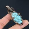 Тибетский бирюзовый драгоценный камень ручной работы из чистой медной проволоки, ювелирное изделие, кулон для женщин