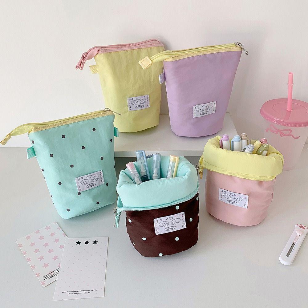 New Large-capacity Pencil Case Dopamine with Zipper Stationery Storage Bag Pen Holder Bag