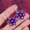 Серьги из фиолетовой меди и бирюзы, ювелирные изделия из цельного серебра 925 пробы, серьги с драгоценными камнями, подарок для нее, изящные ювелирные изделия ручной работы
