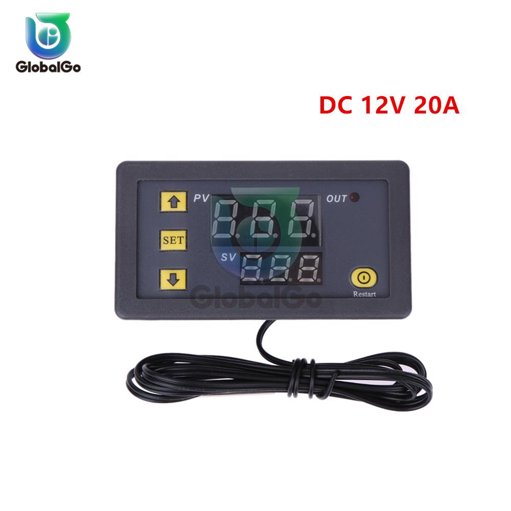 W3230 Цифровой светодиодный термостат Контроль температуры DC 12V AC 110V 220V 20A Мини-светодиодный дисплей Термостат Водонепроницаемый зонд