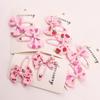 2PCS Princess Print Bow Girls Hairpins Children Headwear Hairgrip Hair Clips Barrettes Hair Accessories
