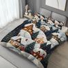 Latacaca 2/3pcs Christmas Themed Duvet Cover Set Snowy Village Bed Cover Set Festive Winter Bedding Set 1 Duvet Cover